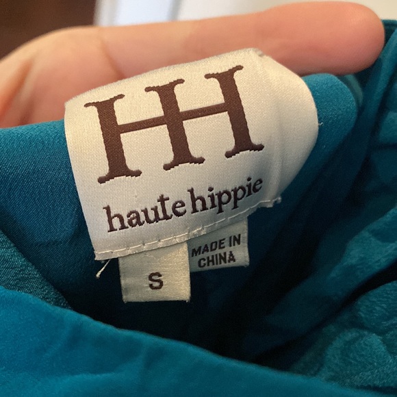 Turquoise Haute Hippie silk halter dress - Picture 2 of 4